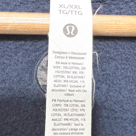 Lululemon Scuba Oversized Funnel-Neck Half Zip Navy Blue Cropped Sweatshirt XL - Picture 8 of 8